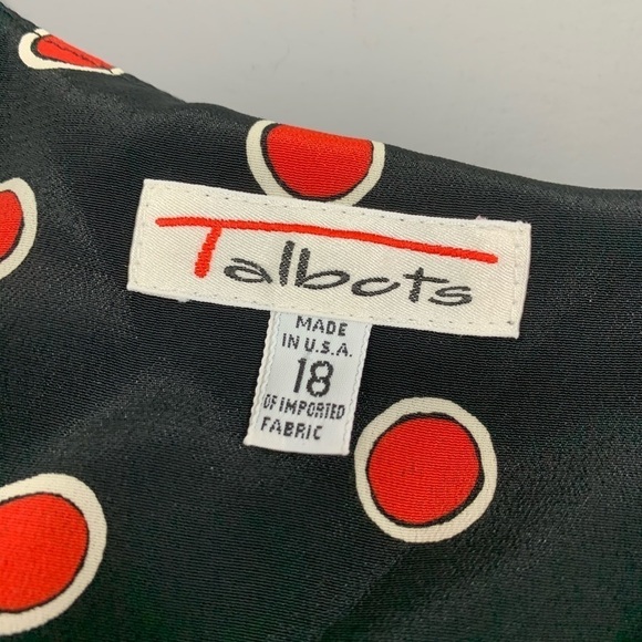 VINTAGE TALBOTS black red polka dot blouse - Picture 6 of 8